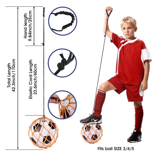 image for wakdop Soccer Kick Trainer, Soccer Ball Net 2 Pcs Fits Ball Size 3, 4,