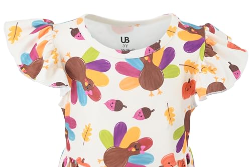 Image of Unique Baby Girls' Short Sleeve Everyday Printed Dresses for Kid and Toddler, Sizes 2T-12Y