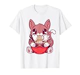 Cute Otaku Cat Eats Noodle Ramen Soup Artwork