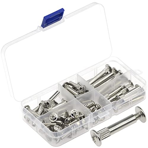 36 Sets M5 Furniture Pair-Locking Connection Nuts & Bolts Kit, Silver