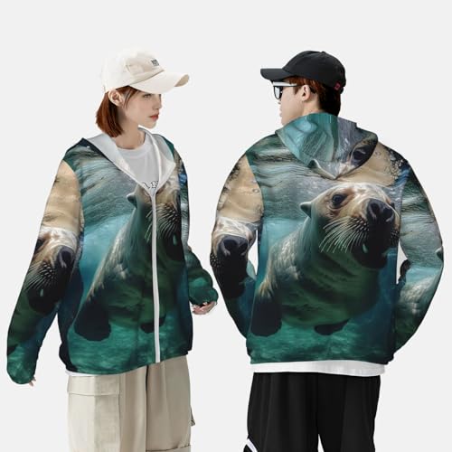 Chaqueta de Protección Solar para Hombre con Capucha y Cremallera miniatura 2