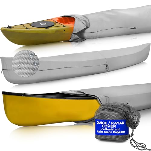 EliteShield Canoe Cover Kayak Cover; Waterproof UV Resistant Marine Grade Polyester Canoe Kayak Boat...