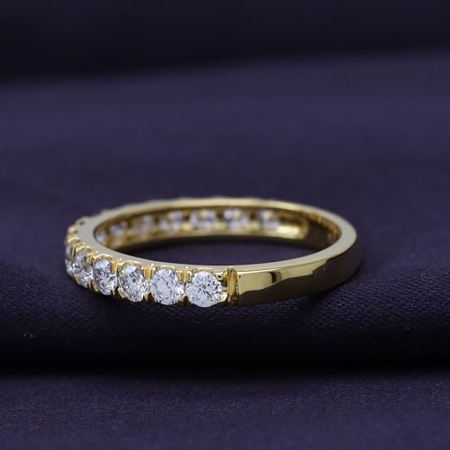 1 Carat (ctw) Half Eternity Style Ring, Lab Grown Diamond Wedding Band Ring For Women In 14k Gold Over 925 Sterling Silver Jewelry Gifts For Her (1 Ct)4