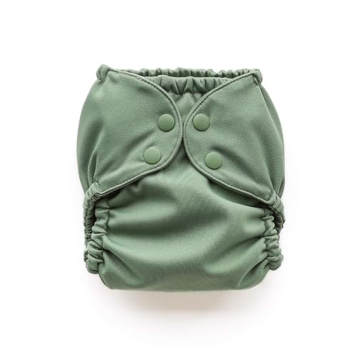 Image of Esembly Cloth Diaper Cover, Aloe, Size 1 (7-17lbs) | Reusable, Waterproof, Breathable and Adjustable Outer Layer Over Absorbent Inner, Blowout Protection and Reusbale Swim Diaper
