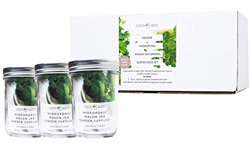 Coco and Seed Hydroponic Mason Jar Garden Superfoods Set