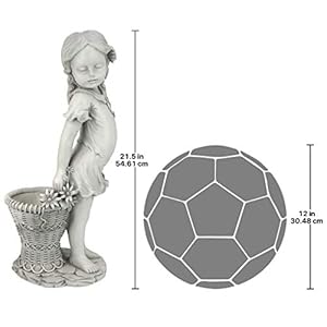 Designtoscanofrancestheflowergirloutdoorgardenstatuewithplanter21inchtallcaststoneresinantiquestonefinish Urban Country Home Decor Design toscano frances the flower girl outdoor garden statue with planter 21 inch tall cast stone resin antique stone finish urban country home decor