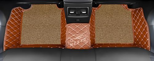 Image of 7D Premium Imported Car Foot Mat for Audi A3 Auto (2016-2026)|Luxurious & Elegant Look | 100% Waterproof and Dust Proof | Custom Fitted Car Floor Mat-Tan with Coffee Beige Grass