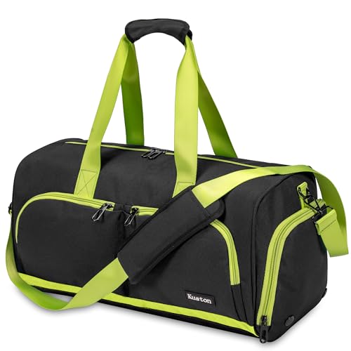 Kuston Bolsa deportiva de gimnasio, con caja de zapatos y bolsa de equipaje de tela Oxford, adecuada tanto para hombres como para mujeres, Verde