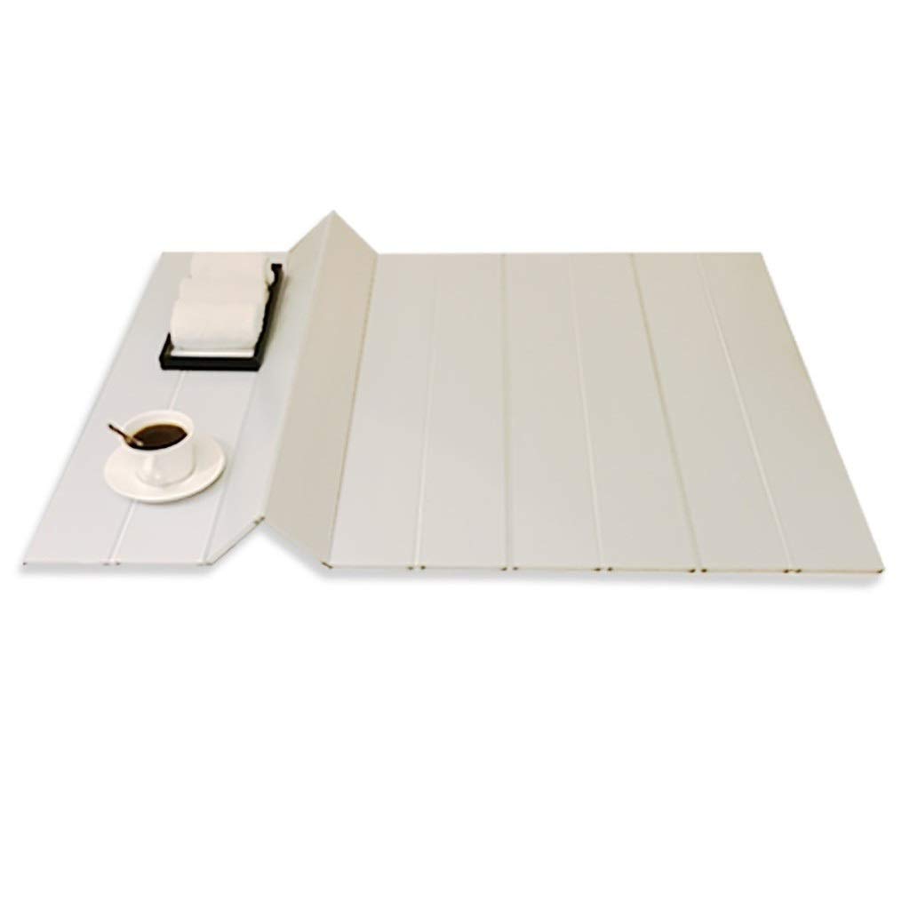 Pont de baignoire pliant et couverture isolante blanche pour un bain chaud prolongé