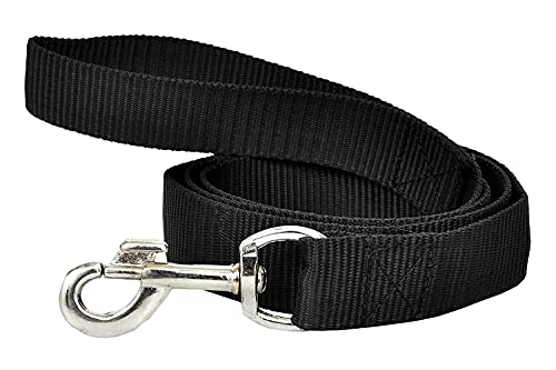 Image of Fancy Nylon Dog Soft Padded Nylon Leash with Heavy Hook (Black, Small-.75 Inch), Strong Walking and Training Lead for Daily Outdoor use, for Dogs and Puppies