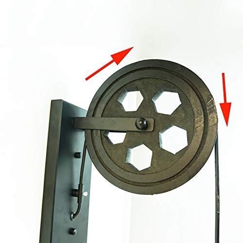 Luz de polea de elevación Creativa, lámpara de Pared Negra de Madera Vintage para Loft, Pasillo, mesita de Noche, Porche, Restaurante, Bar, cafetería, Sujetador Ligero