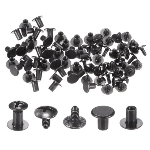 HARFINGTON 100set Round Flat Head Screws Buttons 5/16