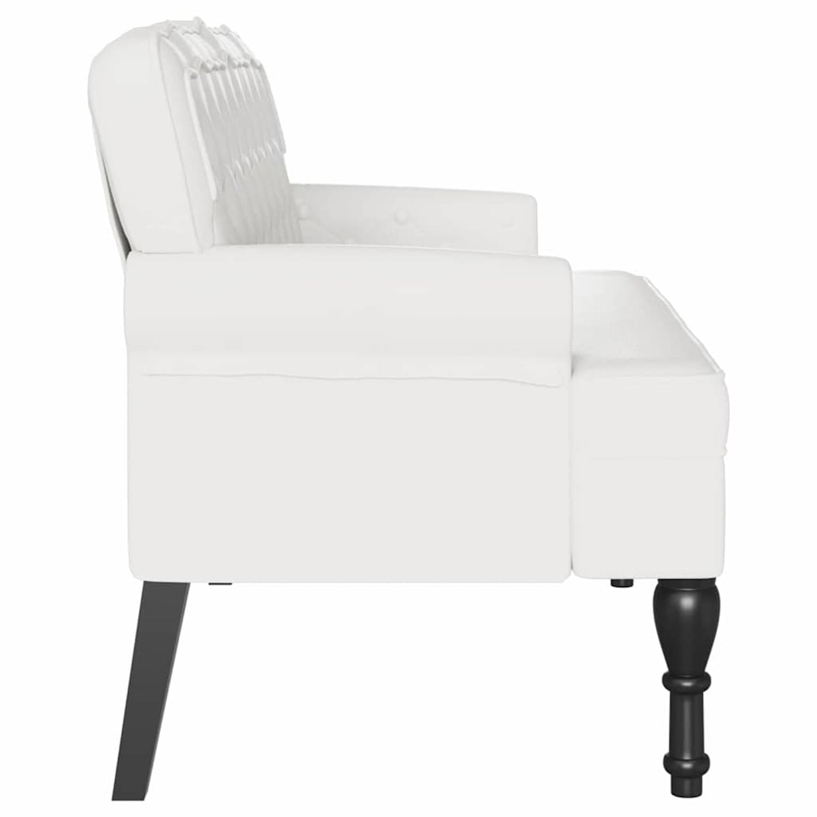 Chesterfield Bank sztuczna skóra biała 119,5 x 64,5 x 75 cm | Wysokiej jakości sztuczna skóra, stabilna rama ze sklejki, powierzchnia odporna na zarysowania, łatwa do czyszczenia