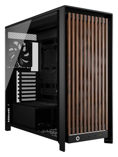 Image of CORSAIR Frame 5000D Wood RS Mid-Tower ATX PC Case - Solid Wood Airflow Panel, 3X Pre-Installed Fans, Modular Customization, Spacious Interior, GPU Anti-Sag - Black /Walnut