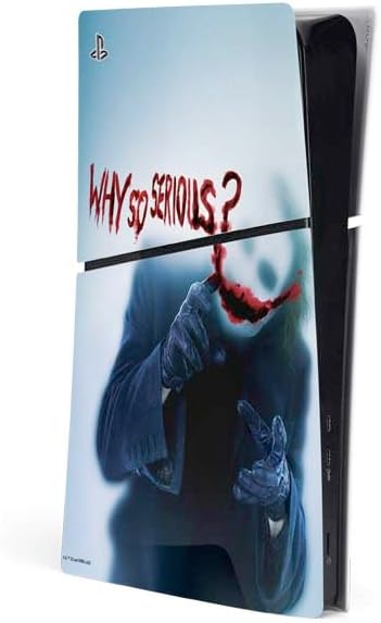 Skinit Decal Gaming Skin Compatible with PS5 Slim Digital Edition Console - Officially Licensed The Dark Knight Why So Serious Design