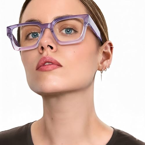 Image of livho Oversized Eyewear Frame for Woman and Men - Rectangle Fashion Glasses for Computer, Chic Preppy Frame