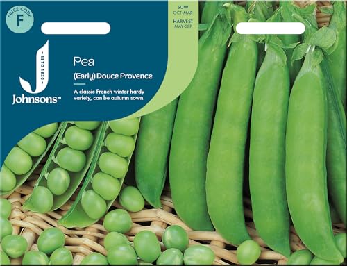 Johnsons Pea “Early Douce Provence” Seeds for Planting UK – Early Hardy Bush Variety for UK Gardens - Sow October to March - Average of 250 Douce Provence Pea Seeds - Thrives in Cooler Climates