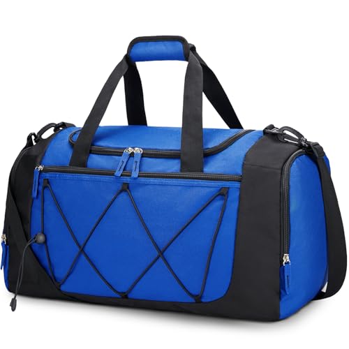 Image of Vorspack Gym Bag for Men - 21 Inches Duffle Bag for Travel Lightweight Duffel Bag with Shoe Compartment Personal Item Travel Bag Weekender Bag for Travel Sports Gym - Blue