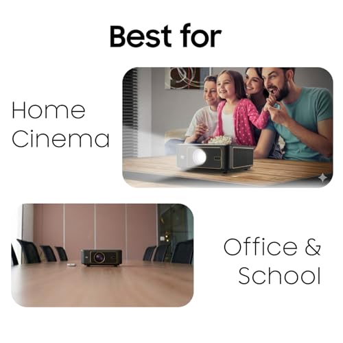 Image of Japan RAY Gold Android 12 Full HD 1080p Projector, 2150 ANSI Lumens, 300 inch Projection 4K HDR Upscaling, Auto Focus, Auto Keystone, Dual WiFi, Bluetooth, ARC, Dual HDMI, Black