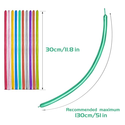 Image of 260 Metallic Multi Long Balloons for Balloon Garland Thickening Skinny Latex Twisting Animals Modeling Christmas Birthday Wedding Party Festival Decorations 100pcs