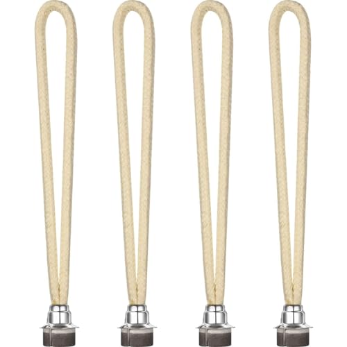 MOLERRI 4 Piece Oil Lamp Wick Replacement Air Tightly Control Catalytic Burner Lamps Wick As Shown Cotton Rope+Metal for Diffuser Aromatherapy Decoration