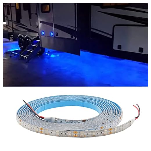 TEKSHINNY RV Underglow Led Light Kit, 12V 16.4FT RV Awning LED Light Strip, Waterproof Exterior Underbody Lighting for Camper Motorhome Travel Trailer Concession Stands Food Trucks, Blue