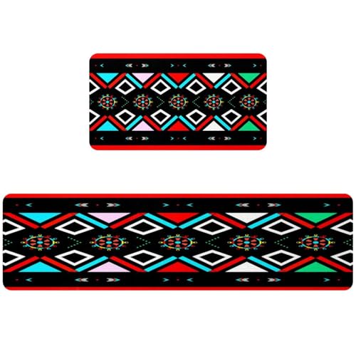 Tapetes de cocina antideslizantes y superabsorbentes VAPOKF lavables estilo bohemio 2