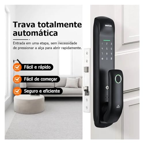 Cerradura de puerta inteligente con huella biométrica y tarjeta IC de seguridad 8
