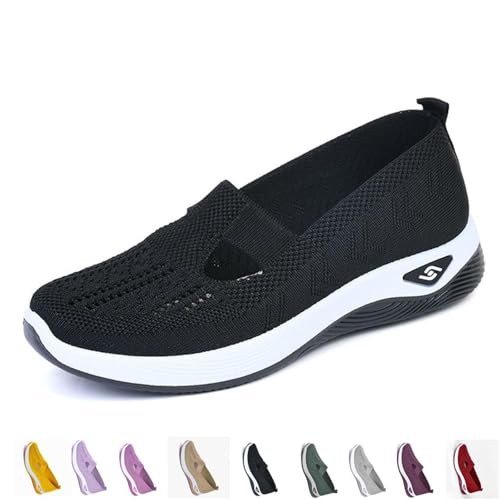 Enjerr Orthopedic Shoes Womens, Orthoture Womens Walking Shoes for Balance, Women's Comfortable Breathable Knitted Sneakers