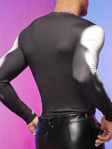 WDIRARA Men's Zebra Print Sheer Mesh Round Neck Short Sleeve Party Club T Shirt Tee Tops2