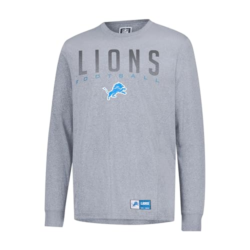 Ultra Game NFL Detroit Lions Mens Athletic Quick Dry Long Sleeve T-ShirtNFL Detroit Lions Athletic Quick Dry Long Sleeve T-Shirt Small Heather Gray Heather Gray S