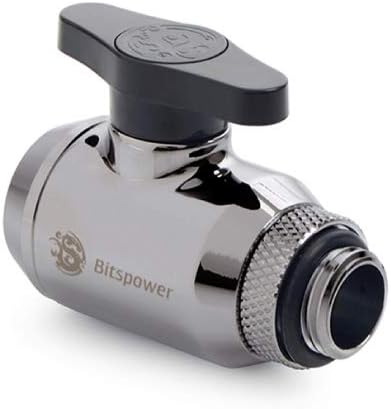 Bitspower Mini Valve with Rotary G1/4" Extender and Inner G1/4" Port, Black Sparkle