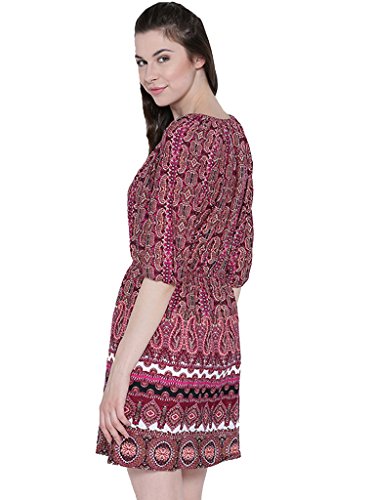 Image of Sera Fushia Patterned Shift Dress