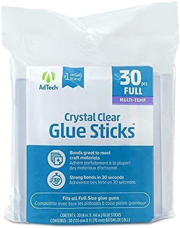 Adtech Multi Temp Glue Sticks Clear | 7/16 Inch Diameter | 4 Inch Length | Full Size | 30 Sticks, Pack of 8