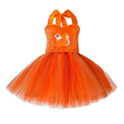 Kids Girls Velvet Tutu Dress Cute Animal Graphic Mesh Skirt Sleeveless Halter A-Line Dresses Birthday Party Outfit