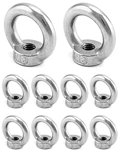 QWORK WD6586 10 Stück M8 Ringmuttern