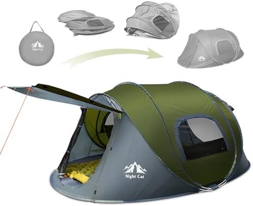 Night Cat Tente Pop Up pour 2 4 Personnes：Tente de Camping Instan...