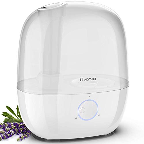 iTvanila Humidifiers for Bedroom, 30 Hour Ultrasonic Cool Mist Humidifier, New Safety