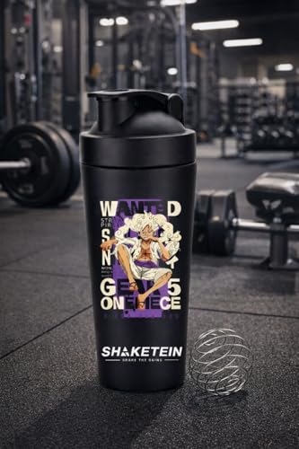 Image of Stainless Steel Gym Shaker Bottle 750ml | Leak Proof Protein Mixer Shaker | BPA Free | Metal Sports Water Bottle for Gym, Workout & Fitness (Anime-31-BLACK)