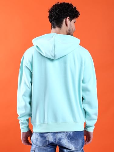Image of The Indian Garage Co Men Regular Fit Solid Overhead Hooded Sweatshirt