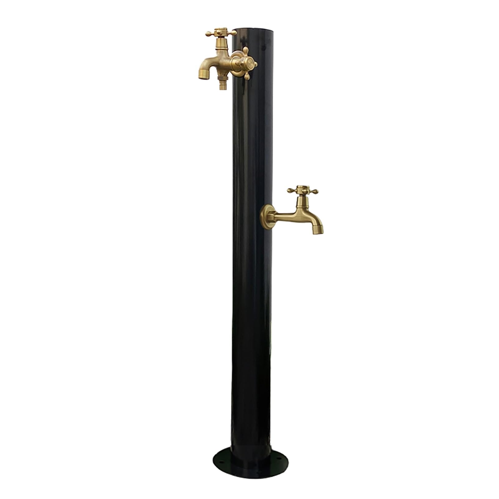 WOTZOV Faucet Water Column,Freestanding Garden Water Column Faucet - Antifreeze Outdoor Tap With 2 Water Fountain Posts For Irrigation & Washing - Black，Black7
