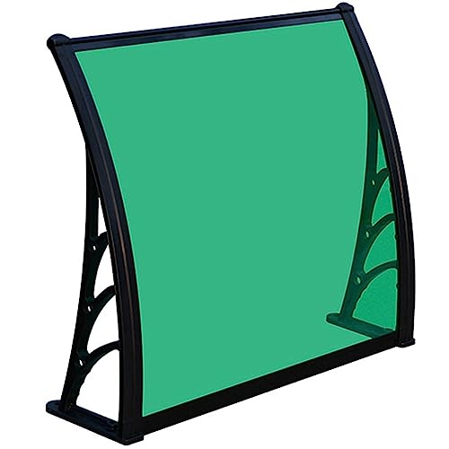 Auvent de porte-fenêtre avec support noir robuste en polycarbonate - 2