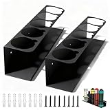 NCOALE 2 Stück Spraydosenhalter, 5 Löchern Dosenhalter Werkstatt Sprühdosenhalter mit Dehnungsrohr und Schrauben Dosenhalter für Garage Werkstatt (Schwarz)