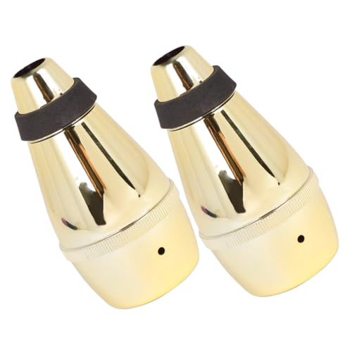 BESPORTBLE 2pcs Trumpet Mute Practice Instrument Trumpet Straight Mute Trumpets Horn Trumpet Trumpet Supplies Mouthpiece For Trumpet Straight Mute Trumpet Golden Abs