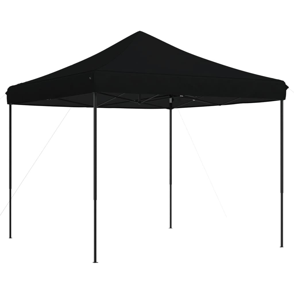 Carpa plegable para fiestas, color negro, 292 x 292 x 315 cm, con tejido Oxford y revestimiento de PVC, estructura de acero pulverizado estable, ideal para bodas, fiestas