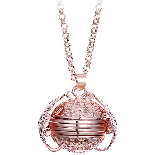 Nanafast Expanding Photo Locket Necklace Pendant 4 Pictures Chain Necklaces Memorial Gifts For Women Girls Angel Wing Rose Gold #TOP16
