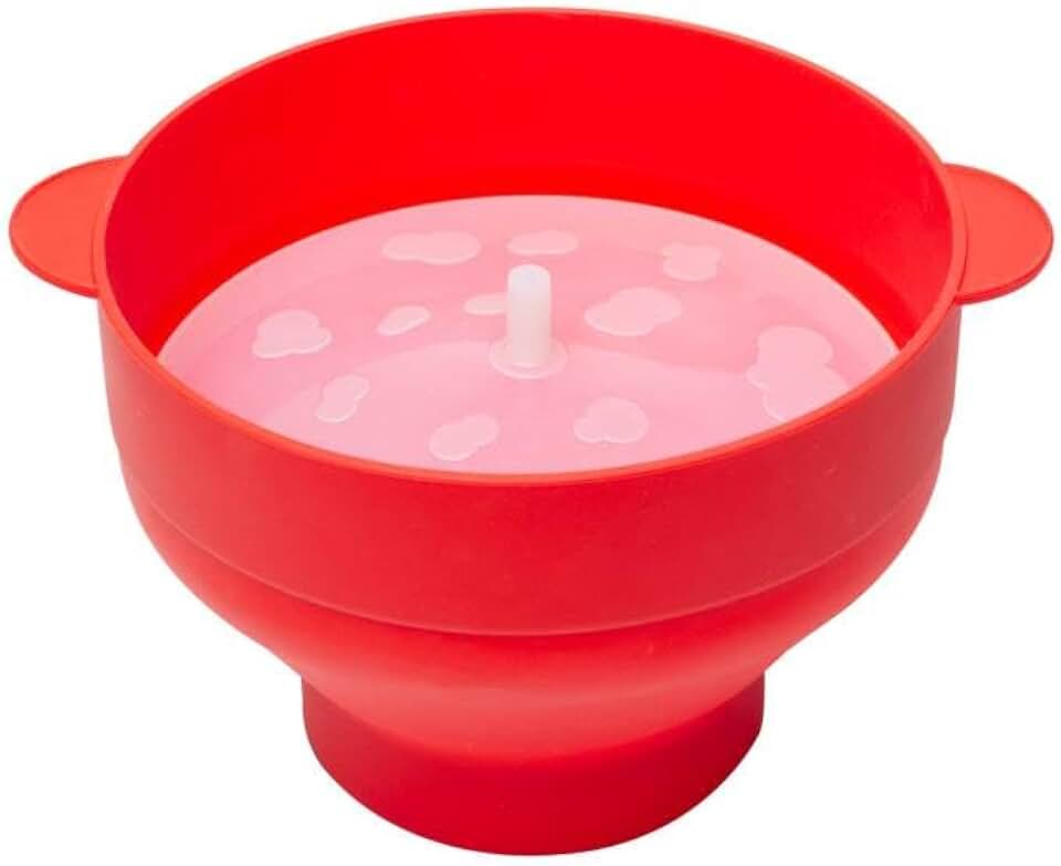 LYOR - Pipoqueira para Micro-Ondas de Silicone Vermelha 20cm x 24cm x 15cm