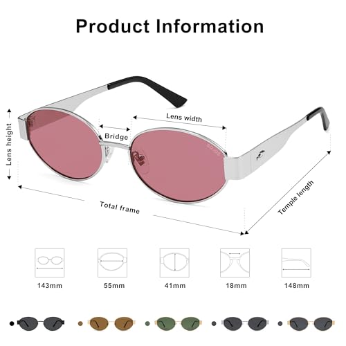 Image of SOJOS Retro Oval Sunglasses for Women Trendy Classic Shades UV400 Protection SJ1256