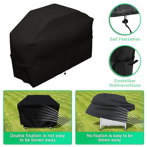 Grillabdeckung,Grillabdeckung Wetterfest,Grill Abdeckhaube, Gasgrill,Gasgrill Abdeckung,Abdeckplane Grill,Wasserdicht,Winddicht,UV-Beständiges,Reißfest Grill (145 x61 x117)