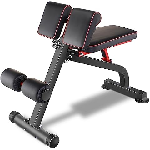 BODY RHYTHM Compact Adjustable Weighted Bench for Full Strength Training, Ab/Back Hyper Roman Chair, Ab Sit up Bench, Incline Decline Flat Hyperextension Back Extension Machine (Black) (YYBR01) Cover